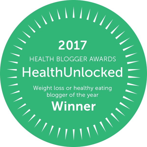Winning award of the Health Unlocked blogger of the year 2017