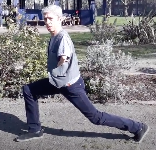 Mat Fraser demonstrating a forward lunge exercise pose to indicate the importance of stretching