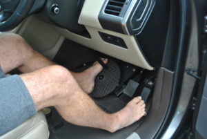 car foot controls to operate the steering