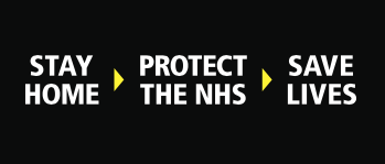 Gov.uk coronavirus message Stay Home Protect The NHS Save Lives Jan 2021