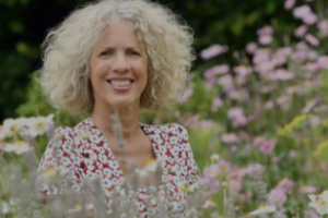 Sue Kent in her garden