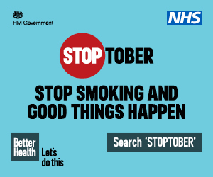 official Stoptober campaign banner for the NHS stop smoking programme